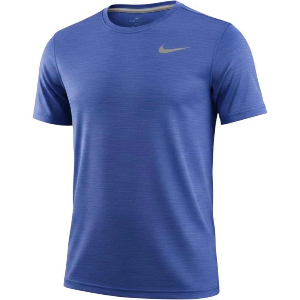 Nike Dri-FIT Shirt Mens Medium Blue Polyester Active Training Fit Heather Gym